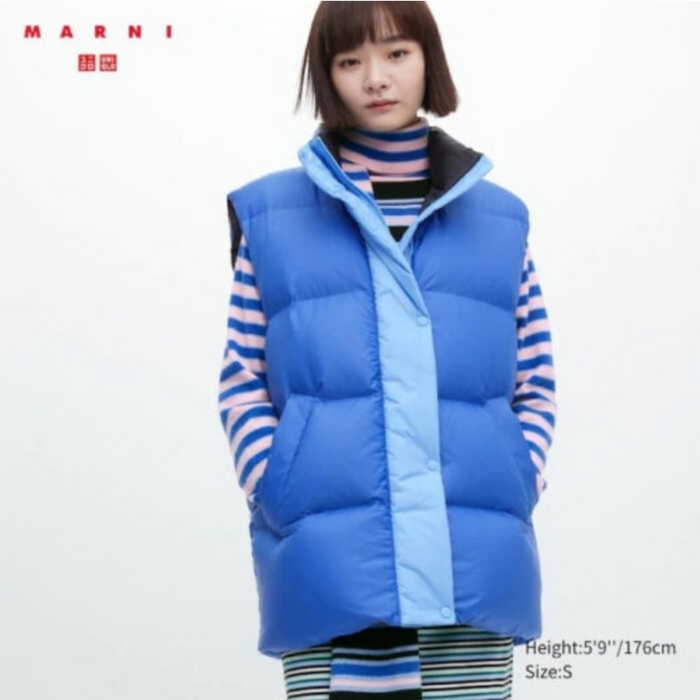 MARNI x UNIQLO | down filled oversized unisex puffer vest - Picture 9 of 11